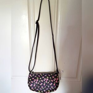 Beautiful brand new faux leather flower design crossbody purse